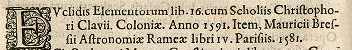 Euclides 1591 in Catalogus