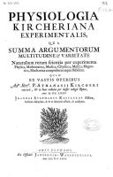 Physiologia Kircheriana, titelpagina