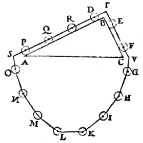 triangle, wreath of 14 spheres