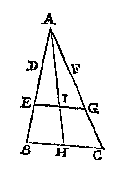 driehoek, zwaartelijn, lijn evenwijdig met basis