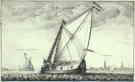 schip, gravure van Hollar