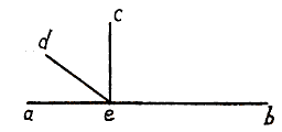 lijnen: AB horizontaal, EC vertikaal, ED schuin