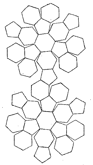 20 hexagons, 12 pentagons