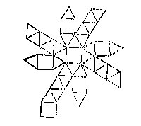 6 vierkanten en 32 driehoeken