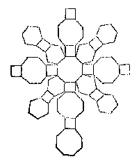 6 achthoeken, 8 zeshoeken en 12 vierkantjes