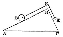 triangle, 2 unequal spheres