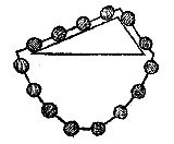clootcrans: bollenkrans om driehoek (langste zijde horizontaal)